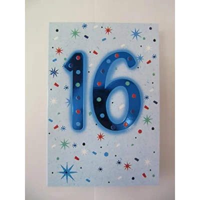 Image of FANTASTIC COLOURFUL TODAY YOURE 16 16TH BIRTHDAY GREETING CARD