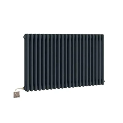 Image of Manissa Electric 2 Column Anthracite Traditional 600h x 800w Radiator with PTC Element Old Cast Iron Type School