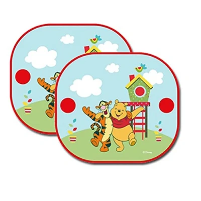 Image of 2 Winnie The Pooh Kids CAR Window Sunshade Sun Shade Folding Blind Side Panels Childrens Visors