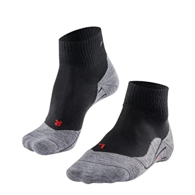 Image of FALKE Women&#039;s TK5 Wander Short W SSO Wool Thin Anti Blister 1 Pair Hiking Socks, Black (Black Mix 3010), 4 5
