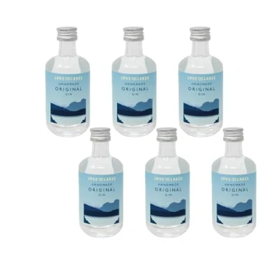 Image of Love the Lakes Handmade Original Gin Small Batch, Premium Citrus by Artisan Distillers (40% ABV) (6 x 5cl miniatures)