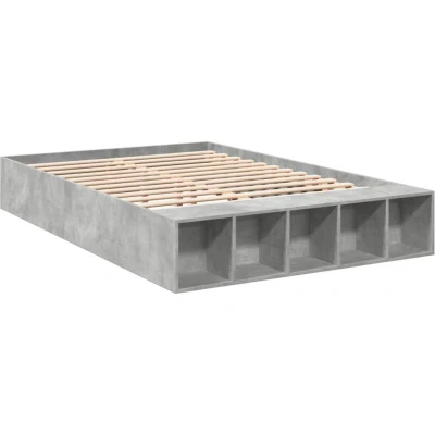 Image of vidaXL Bed Frame without Mattress Concrete Grey 120x190 cm Small Double
