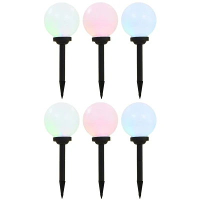 Image of vidaXL Outdoor Solar Lamps 6 pcs LED Spherical 20 cm RGB