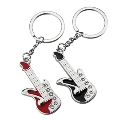 Image of ARFUKA 2pcs Keyring Guitar Pendant Keychain Set Metal Key Ring Charm Jewellery Christmas Birthday Gift Keyrings Chain Holder for Men and Women