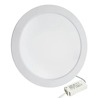 Image of Recessed LED Ceiling Panel Light Round 18w Cool White 6500k 225mm x 225mm, Back Lit Heat Absorber Long Life Span 18WRCW02
