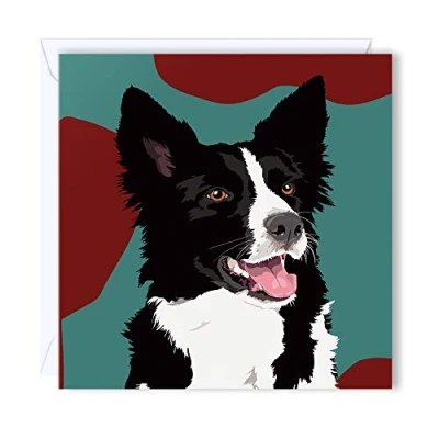 Image of Leslie Gerry Collie Blank Greeting Card