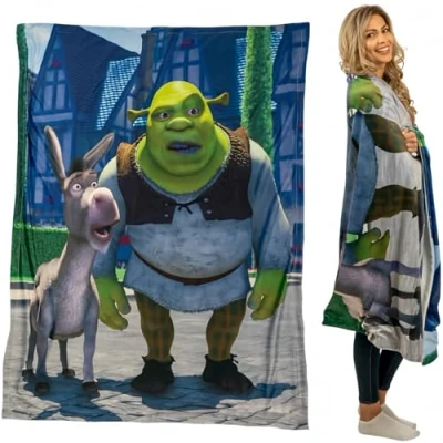 Image of Franco DreamWorks Shrek Orge Bedding Super Soft Plush Throw, 46 in x 60 in, (Official Licensed Product) Collectibles