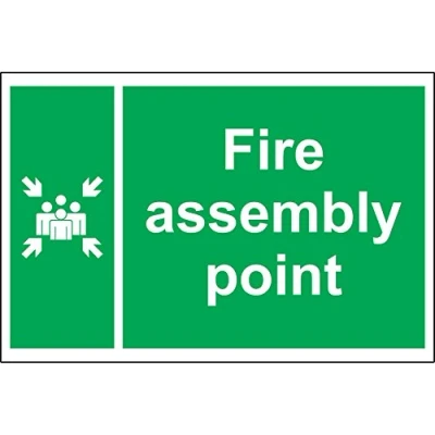 Image of Fire Assembly Point Sign 3mm Aluminium Composite Ultra hi Durability 300mm x 200mm