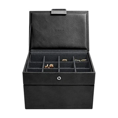 Image of Stackers Mens Black Watch &amp; Cufflink Box Mini set of 2