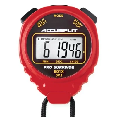 Image of ACCUSPLIT Pro Survivor A601XBK Stopwatch, Clock, Extra Large Display (Red)
