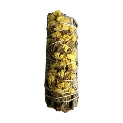 Image of Sage Smudge Stick 4&quot; (White and Yellow Sinuata 4&quot;)
