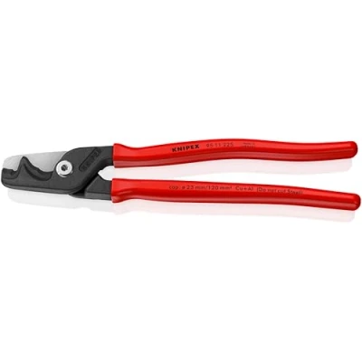 Image of KNIPEX 95 11 225 StepCut XL Cable Shears with Step Cut Plastic Coated Burnished 229 mm