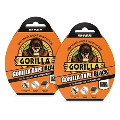 Image of Gorilla Tape Black 32m (2 Pack)