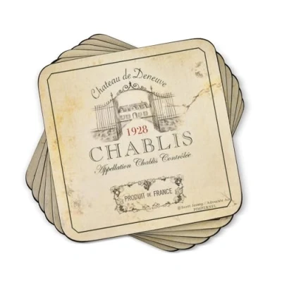 Image of Pimpernel Vin de France Collection Coasters Set of 6 (Multicolor,One Size)