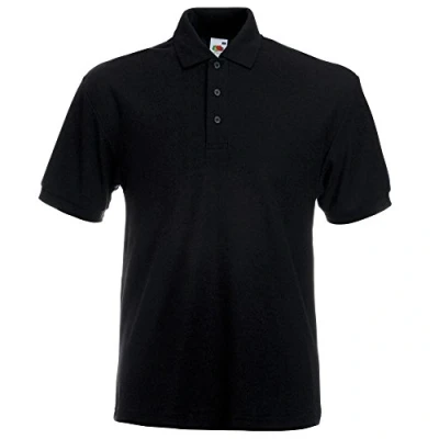 Image of Fruit of the Loom Mens 65/35 Heavyweight Pique Short Sleeve Polo Shirt (M) (Black)