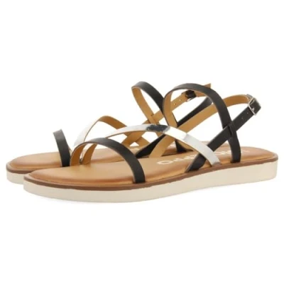 Image of GIOSEPPO Women&#039;s Carbis Sandal, Black/White, 4.5 UK