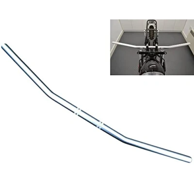 Image of Motorcycle Handlebars Drag Bar 22mm 7/8 inch for Streetfighter Custom Bike Flat Tracker Bobber Chopper (Silver)