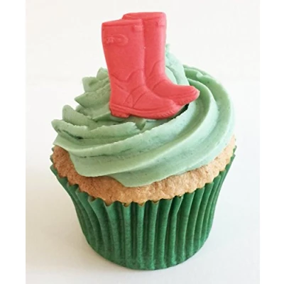 Image of 6 Fun &amp; Vibrant Edible Sugar Wellies: Red