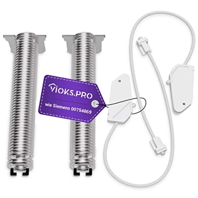 Image of Vioks.pro Door Hinge Spring Set Replacement for 00754869 Siemens Dishwasher &amp; Balay Neff Viva Junker Bosch Black