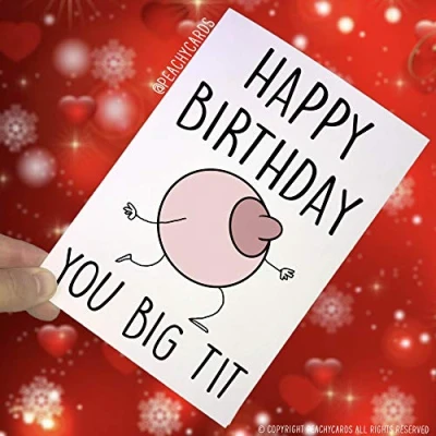 Image of Happy Birthday Cards, You Big Tit, Joke Cards Best Friend Swearing Card Husband Boyfriend Funny Uncle Colleague PC203
