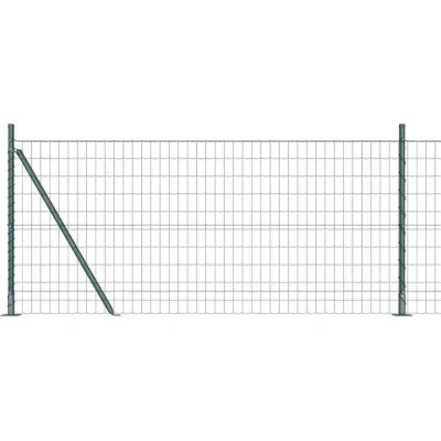 Image of vidaXL Euro Fence with 7 Flanged Posts 0.8x10 m Galvanised Steel