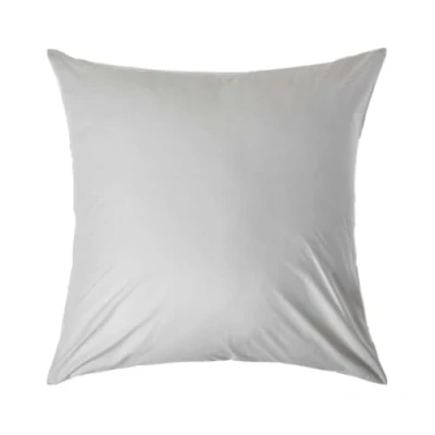 Image of HOMESCAPES Silver Grey Pure Egyptian Cotton Euro Size Pillowcase 40 x cm 200 TC 400 Thread Count Percale Equivalent Pillow Case with Zip
