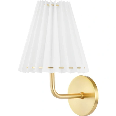Image of Demi 1 Light Wall Sconce Aged Brass with Shade