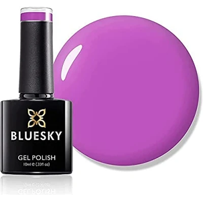 Image of Bluesky Gel Nail Polish, Purple Delight A060, Bubblegum, Dark, Purple, Long Lasting, Chip Resistant, 10 ml (Requires Curing Under UV LED Lamp)