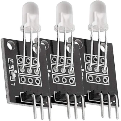 Image of AZDelivery 3 x KY 011 Two Colour Red and Green LED Common Cathode Module 5V Bi 5mm compatible with Arduino Including E Book!