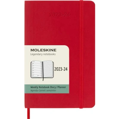 Image of Moleskine Weekly Planner 2023 2024, 18 Months Agenda, Academic Diary, Diary with Soft Cover, Pocket Size 9 x 14 cm, Colour Scarlet Red