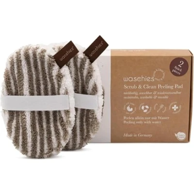 Image of waschies Reusable Face Scrub Exfoliator Pads Exfoliating Set of 2 Hypoallergenic Deep Pore Cleansing with Water Only