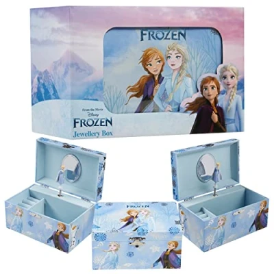 Image of Disney Musical Jewellery Box for Girls, Princess Frozen Gifts (Blue Frozen)