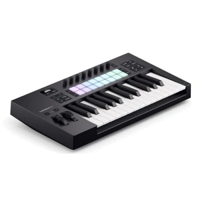 Image of Novation Launchkey 25 [MK4] — Compact Key, USB, MIDI Keyboard Controller with DAW Integration. Chord Mode, Scale 8 Drum Pads, and Arpeggiator Includes Software Bundle for Music Production