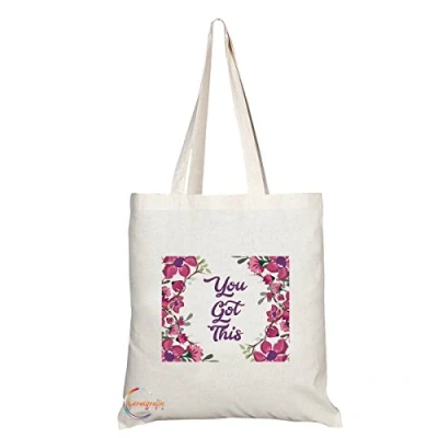 Image of Coralgraph Inc TB063 You Got This Novelty Present Gift Printed Eco Friendly Stylish Long Handled Tote Shoulder Bag