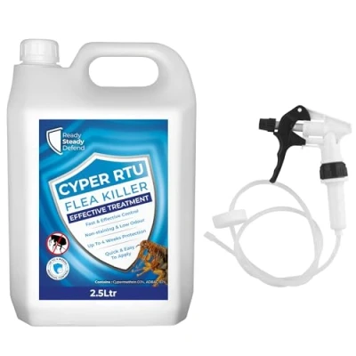 Image of Flea Killer Spray 2.5L Cyper RTU Powerful for the Home Effective Treatment House Extra Strong Household Use Kills Fleas and Eggs Fast