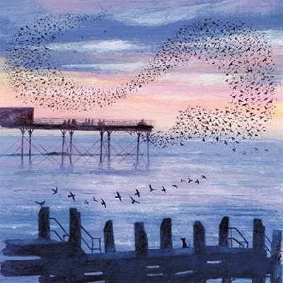 Image of Museums &amp; Galleries Lucy Grossmith Murmurations Art Greeting Card (16 x 16 cm)