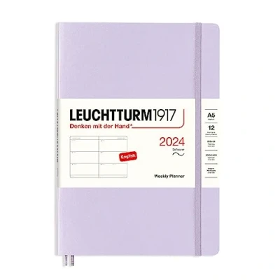 Image of LEUCHTTURM1917 367654 Weekly Planner Medium (A5) 2024, Softcover, Lilac, English