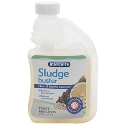 Image of Interpet Sludge Buster Aquarium Treatment, 250 ml, Removes Harmful Waste, Reduces Maintenance, Fast Acting Beneficial Bacteria