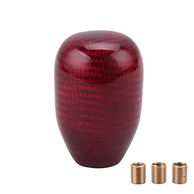 Image of Carbon Fiber Shift Knob Gear Shifter Knobs with 3 Adapter Most Car Decorations Classic,Red Short