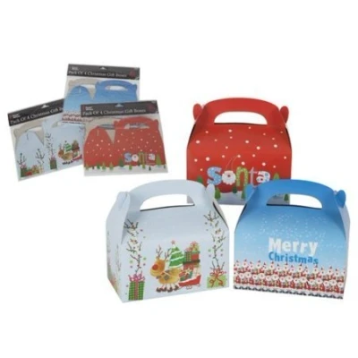Image of Pack of 4 Christmas Gift Boxes, designs available (1 design picked at random)