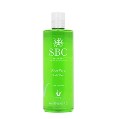 Image of SBC Skincare Aloe Vera Body Wash 500ml, Soothing, Cooling After Sun Shower Gel, Family Friendly Hydrating Gel