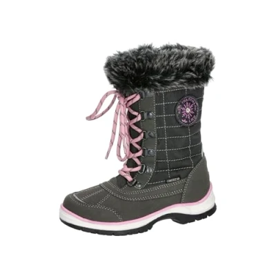 Image of LICO Lillesand Laceup boots for kids, Size: 10/10.5K, Anthrazit/rosa Imitation leather/ textile