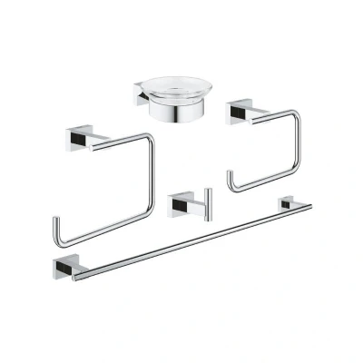 Image of Grohe 40758001 Essentials Cube Accessory Set Silver