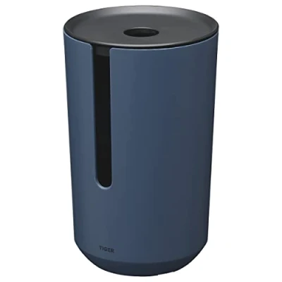 Image of Tiger Tess, Spare toilet roll holder with lid freestanding, Blue/Black, 143x143x233mm