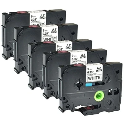 Image of 5 x Compatible Label Tape Replacement for Brother TZe 221 9mm Laminated Adhesive Black On White Cassette