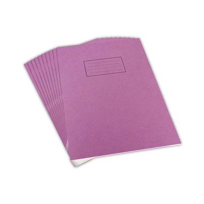 Image of Silvine Exercise Book Ruled with Margin A4 Purple (Pack of 10),9x7
