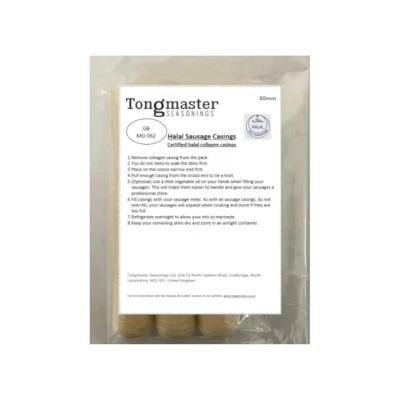 Image of 30mm Halal Collagen Edible Sausage Skins Casings 3 Pack 120ft Long Length (Each Will Fill Approximately 36lb/15kg)