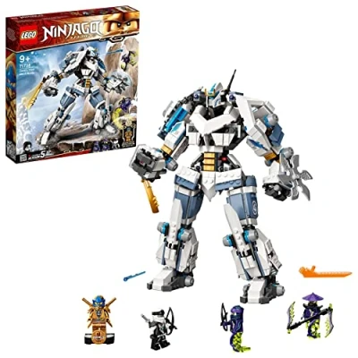 Image of LEGO 71738 NINJAGO Legacy Zane’s Titan Mech Battle, Action Figure Ninja Toy with Golden Jay &amp; Zane Minifigures, plus Ghost Warriors, Gifts for Kids, Boys Girls