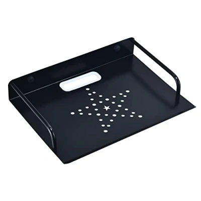 Image of HNVNER Wall Mounted Router Shelf, Small Projector Stand Metal TV Box Bracket Floating Shelf For Media Boxes/Blu Ray Players/Satellite Box/Speakers/Modem/Sky etc. (1 Tier, Small)