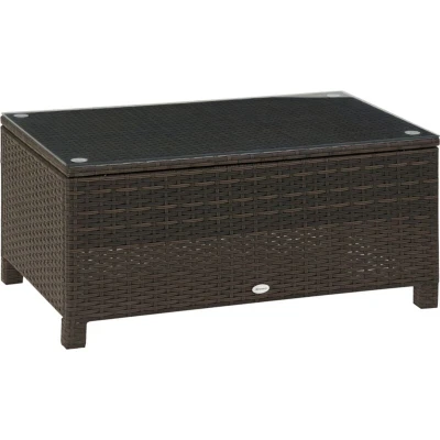 Image of Outsunny Outdoor Rattan Garden Patio Wicker Weave Furniture Table Sofa Chair Mixed Brown01 0721